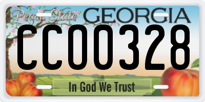 GA license plate CCO0328