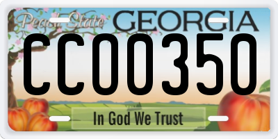 GA license plate CCO0350