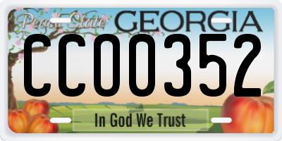 GA license plate CCO0352