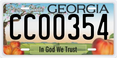 GA license plate CCO0354