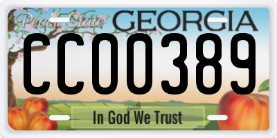 GA license plate CCO0389