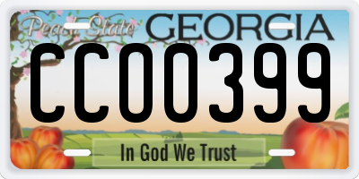 GA license plate CCO0399