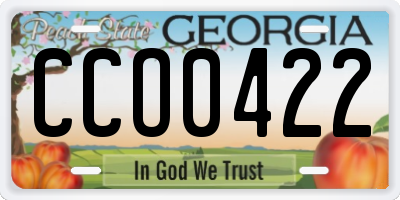 GA license plate CCO0422
