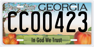 GA license plate CCO0423