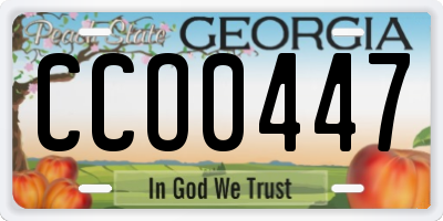 GA license plate CCO0447