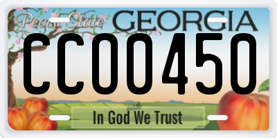 GA license plate CCO0450