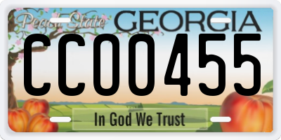 GA license plate CCO0455