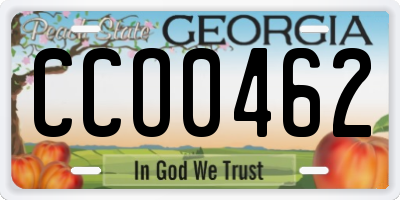 GA license plate CCO0462
