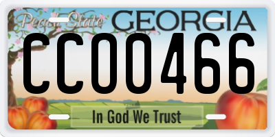 GA license plate CCO0466