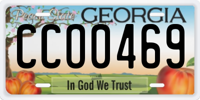 GA license plate CCO0469