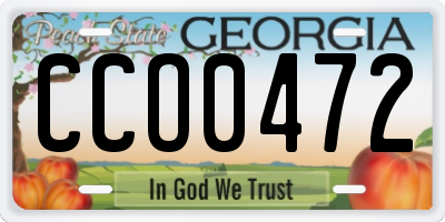GA license plate CCO0472