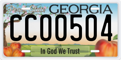 GA license plate CCO0504