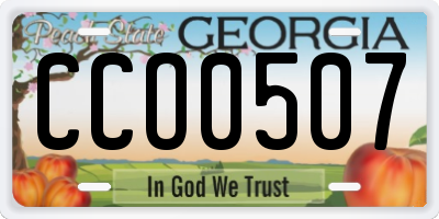 GA license plate CCO0507