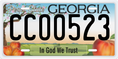 GA license plate CCO0523