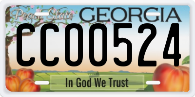 GA license plate CCO0524