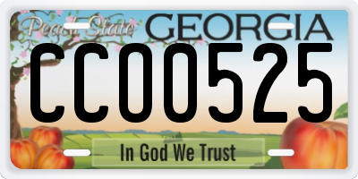 GA license plate CCO0525