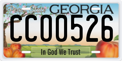 GA license plate CCO0526