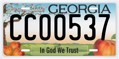 GA license plate CCO0537