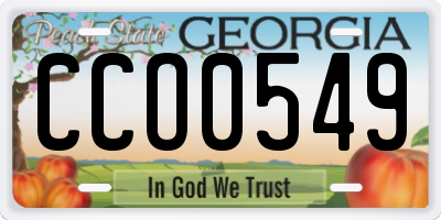 GA license plate CCO0549