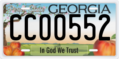 GA license plate CCO0552