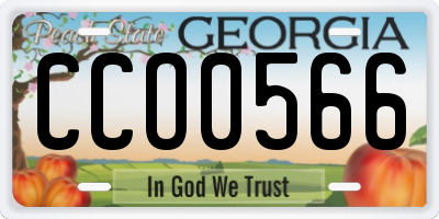 GA license plate CCO0566