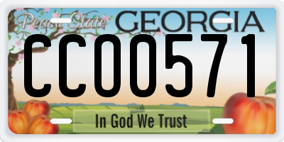 GA license plate CCO0571