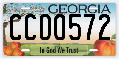 GA license plate CCO0572