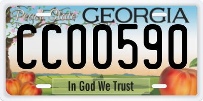 GA license plate CCO0590