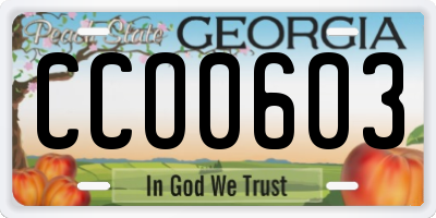 GA license plate CCO0603