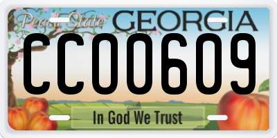 GA license plate CCO0609