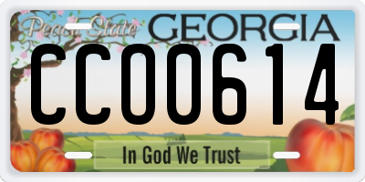 GA license plate CCO0614