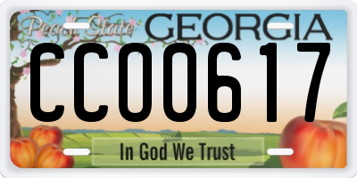 GA license plate CCO0617