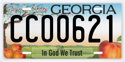 GA license plate CCO0621
