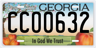 GA license plate CCO0632