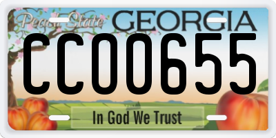 GA license plate CCO0655