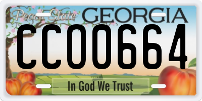 GA license plate CCO0664