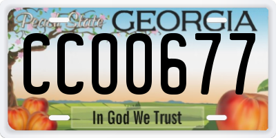 GA license plate CCO0677