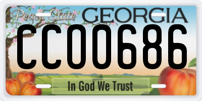 GA license plate CCO0686