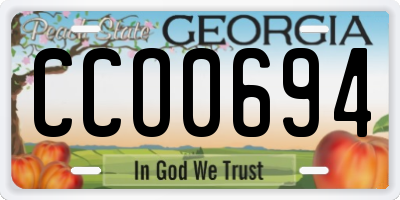 GA license plate CCO0694