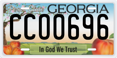 GA license plate CCO0696
