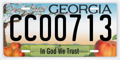 GA license plate CCO0713
