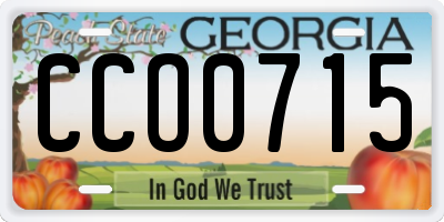 GA license plate CCO0715