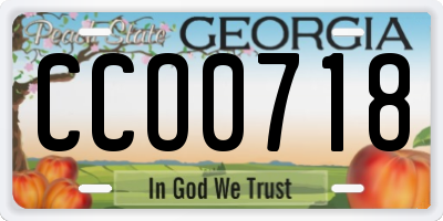 GA license plate CCO0718