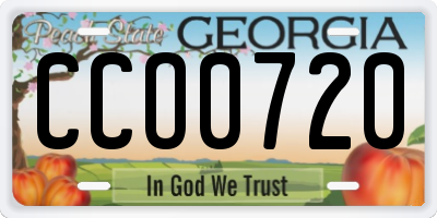 GA license plate CCO0720