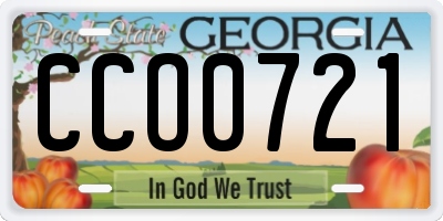 GA license plate CCO0721