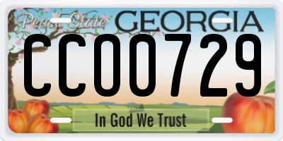 GA license plate CCO0729