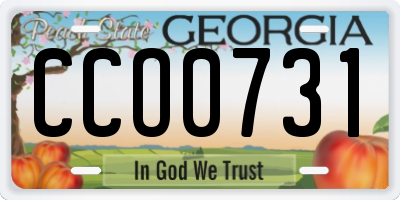 GA license plate CCO0731