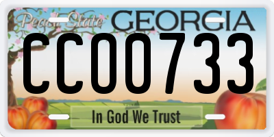 GA license plate CCO0733