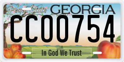 GA license plate CCO0754