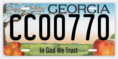 GA license plate CCO0770